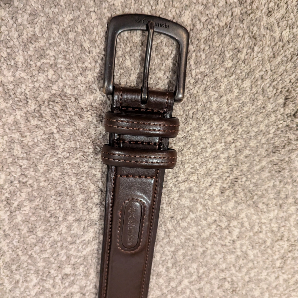 Columbia Men's Dark Brown Leather Belt - Size XL 42-44